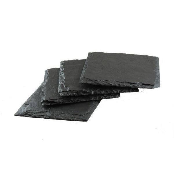 Slate Coaster Set of 4 Square Black 10cm Durable Protection for Tables