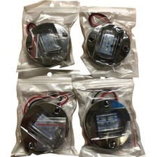 4 Pack LED Marine Boat Lights 12V Waterproof Chrome Light With Wires