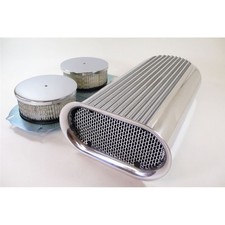 Rpc Air Intake Scoop R5233 Hillborn Style Polished Aluminum Wfins Dual Carb