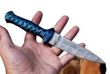 Handmade Fix Blade Double edge Dagger knife Boot Hunting Sports With Sheath