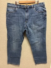 Duluth Trading Co Ballroom Double Flex Mens Crop Jeans Blue Denim Stretch 42x30