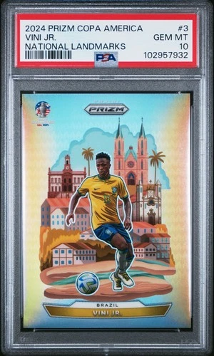 Vini JR. - 2024 Panini Prizm Conmebol Copa America National Landmarks PSA 10