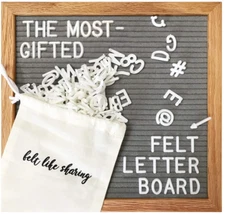 Felt Letter Board, 10x10in Changeable Letter Board with Letters White 300 Pieces