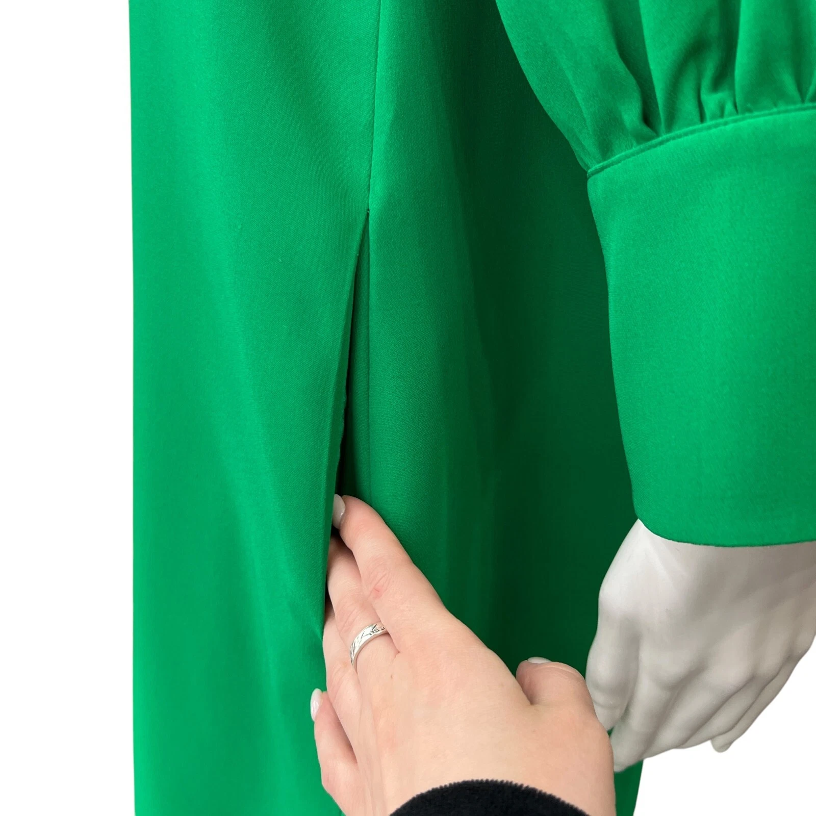 Maxi abito lungo Valentino 2022 RTW verde Cady $4500 taglia IT 38 taglia 2