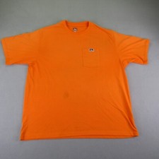 Ben Davis Shirt Mens 2XL XXL Orange Green Hi Vis Utility Workwear Pocket Tee 