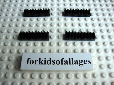 Lego Lot 4 Technic Black Gear Racks 1x4 Ridged Notched Plates ...