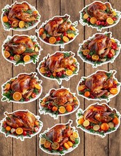 Thanksgiving Turkey Die Cut Stickers Set Scrapbooking Laptop Waterbottle