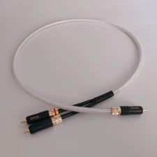 OCC Silver Plated RCA Y Splitter Cable 1 Male to 2 Male Plug HiFi Subwoofer Cord