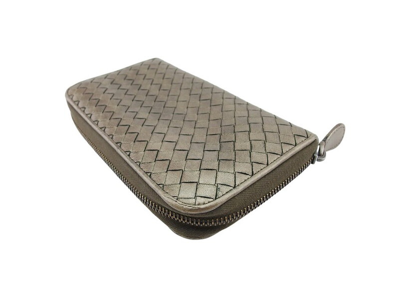 BOTTEGA VENETA 財布 BOTTEGA VENETA Long Wallet Intrecciato Bronze Leather Authentic
