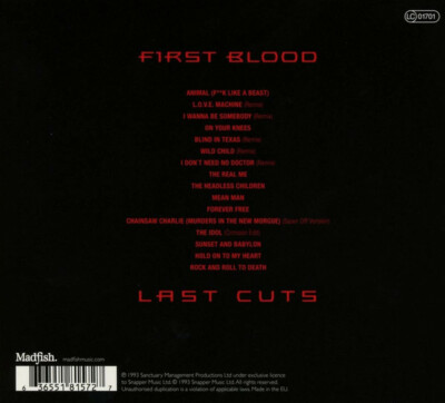 WASP - First Blood Last Cuts CD - BEST OF / Greatest Hits W.A.S.P.