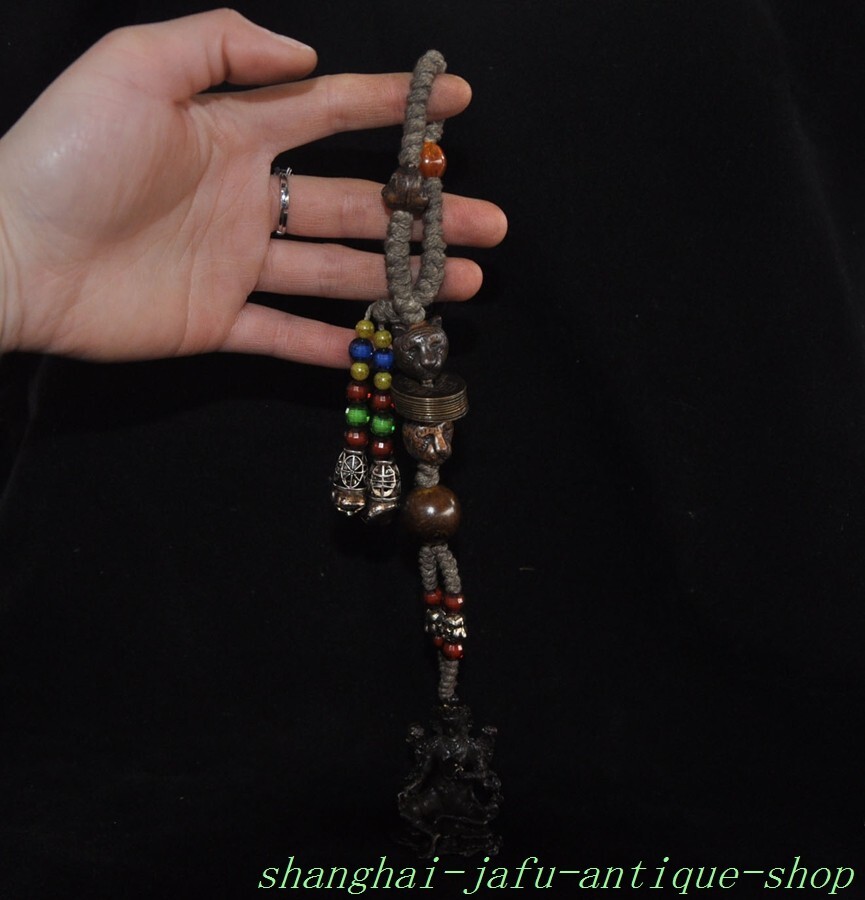 Tibetan Buddhism bronze Green Tara Kwan-yin Goddess Buddha Statue Amulet  pendant