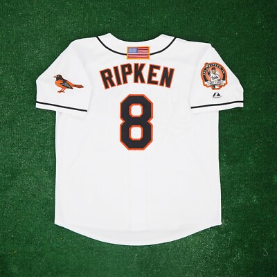 Cal Ripken Jr. Baltimore Orioles 2001 Home Mens White Jersey w/ Retirement Patch