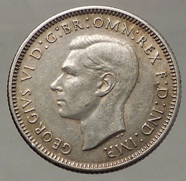 1944 AUSTRALIA Silver SHILLING Coin King George VI of United