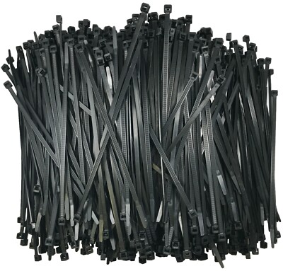 Black & White Nylon Cable Ties 4'' - 48'' Inch Wire Zip Wrap UL Type & Size - USA