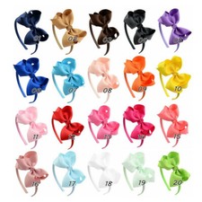 3", 4", 5", 6" Girls Bow Alice Band Hair Headband Aliceband