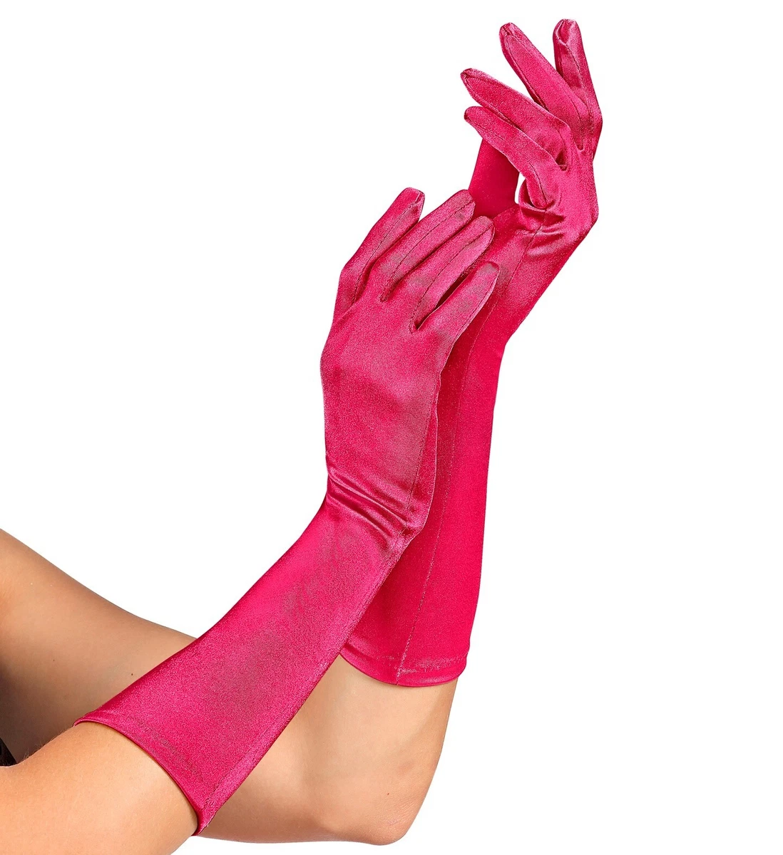 Geyoga Guanti Lunghi Neri da Donna, Effetto Bagnato, Elastici e Lucidi, Eleganti per Sera e Costume di Halloween, 20 Pollici