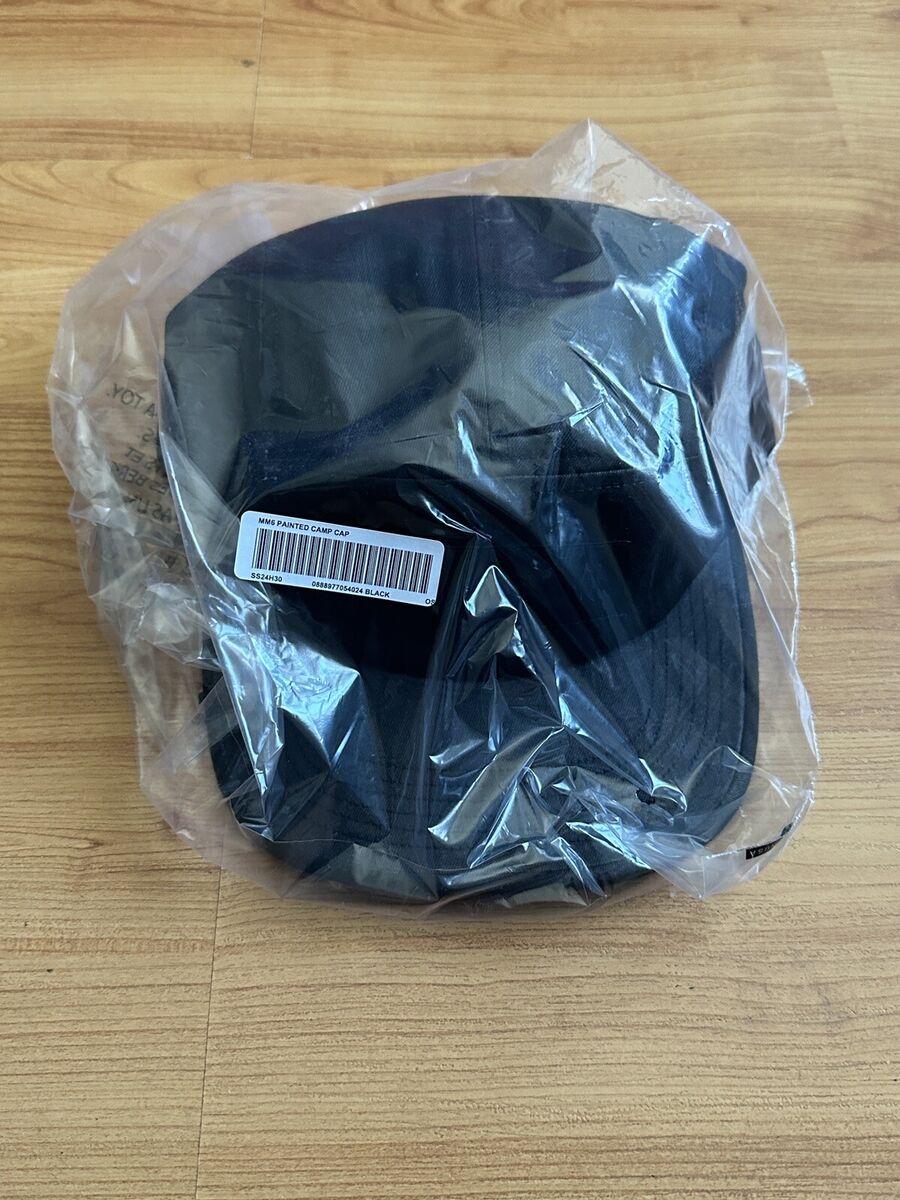 Supreme MM6 Maison Margiela Painted Camp Cap Black **SHIPS Supreme MM6 Maison Margiela Painted Camp Cap Black **SHIPS