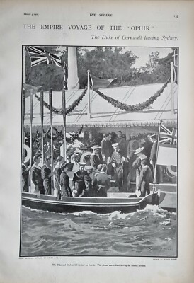 1901 Druck Empire Voyage Of The Ophir Duke Of Cornwall Verlassen Sydney