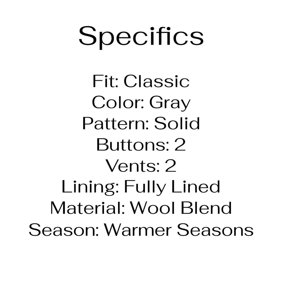 Chaqueta Blazer Abrigo Deportivo Nordstrom 34S Gris Lana Sólida 2B Foto 4 de 4