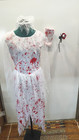 Liitrsh Women Halloween Zombie Bride Costume Set Medium New