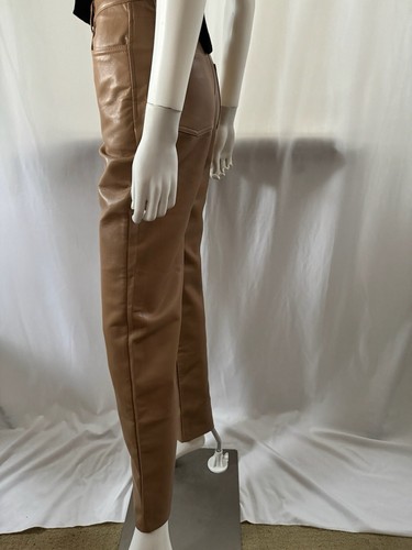 Wilfred Women's Pants Skinny Faux Leather Brown High Rise Size 2 - Picture 3 of 7