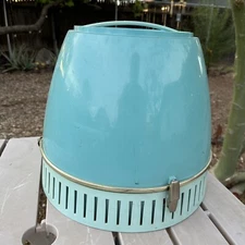 Vtg Aqua Blue Lady Schick Deluxe Capri Consolette Model 316 Tabletop Hair Dryer