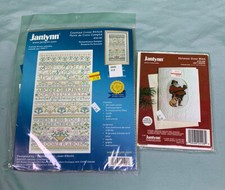 Lot 2 Janlynn Cross Stitch #140-195 Remembrance Sampler & Gift Santa # 125-108