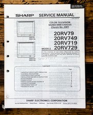 Sharp 20RV79 20RV749 20RV719 20RV729 TV / Television Service Manual Original 