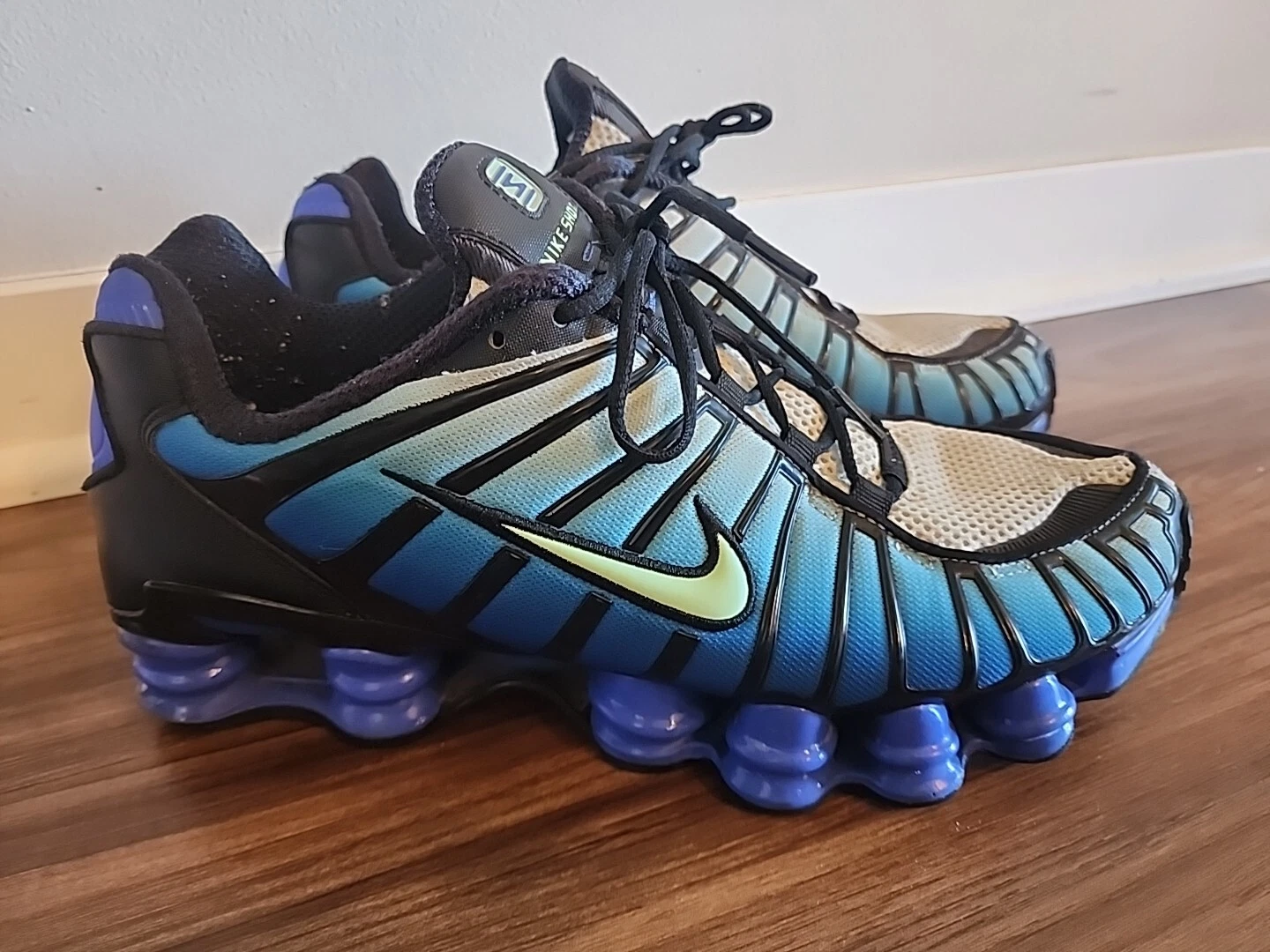 Taglia 10 Nike Shox TL Vapor Green Racer blu retrò rara allenatore usata