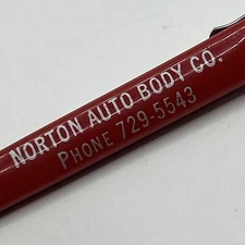 VTG Ballpoint Pen NORTON AUTO BODY CO. Fairbury Nebraska