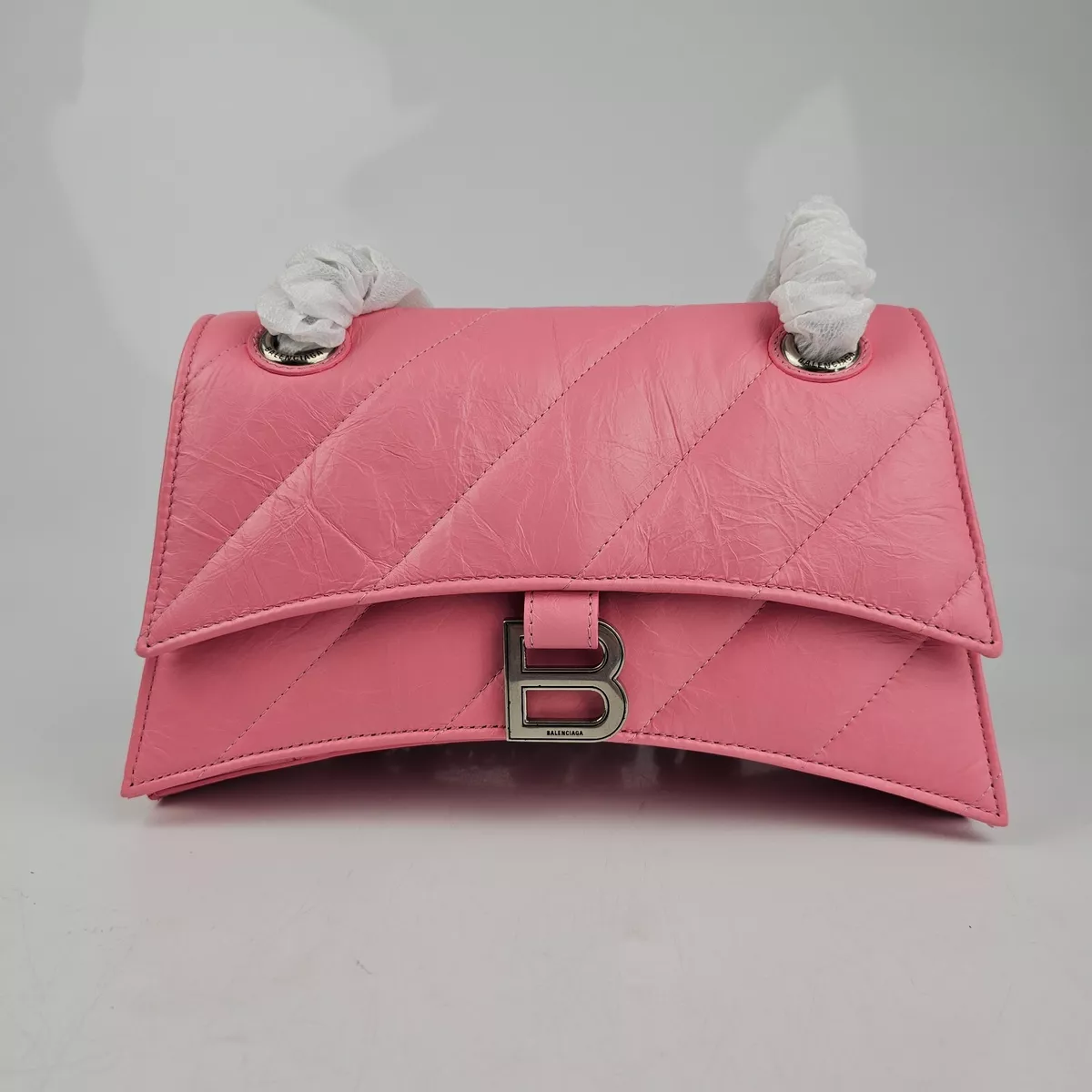 BALENCIAGA: Hourglass XS bag in leather - Pink