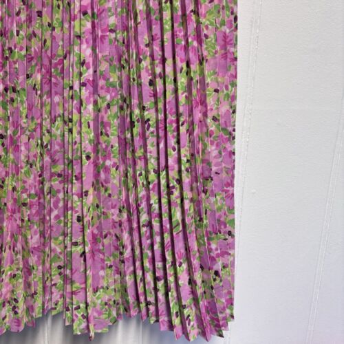 & Other Stories Pleated Skirt Size Small Pink Floral Midi Summer Holiday - Picture 4 of 12