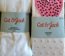 Two 2 Pair Cat  Jack Brand Tights/Capri Legging Girl's Size 12-14 NEW 27 