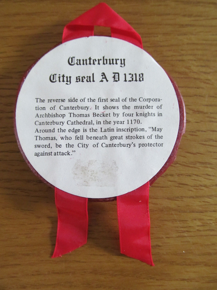 British Museum Wax Replica Seal Canterbury City Seal AD 1318 eBay