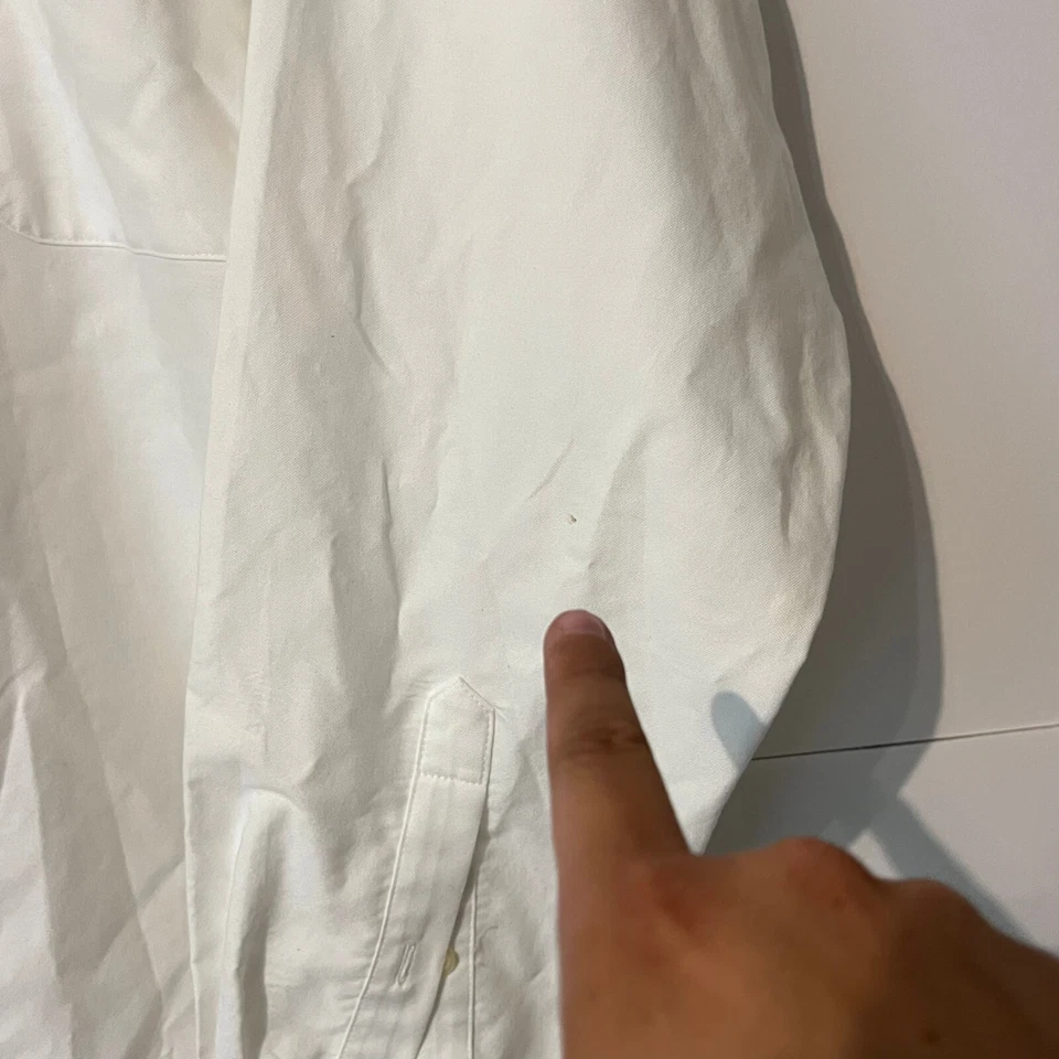 Camisa Ralph Lauren Chaps Para Hombre Talla 16–16.5 Blanca Sin Arrugas Calce Clásico Oxford Foto 2 de 4