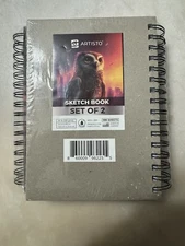 Artisto Sketch Book Set of 2 with 100 Sheets 5.5" x 8.5" Total 200 Sheets