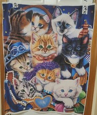 Digital Quilt Panel Kittens Cats in Closet by David Textiles btp