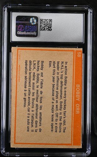 1972-73 O-Pee-Chee OPC #58 Bobby Orr Boston Bruins - NHL Action - CSG 3.5 VG+ - Picture 2 of 2