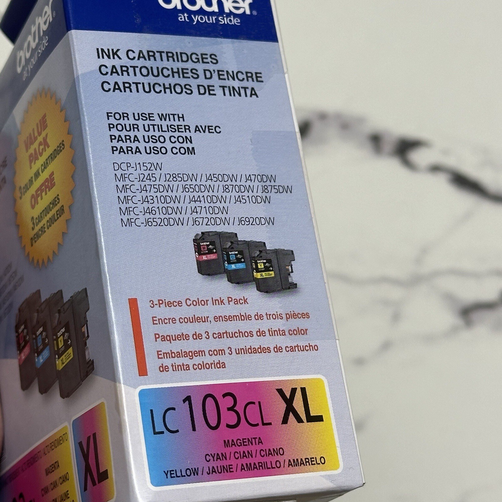 Brother Cyan Magenta Yellow Ink Printer Cartridges LC103CL XL 3 PACK ...