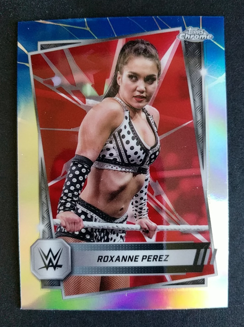 2025 Topps Chrome WWE ~ ROXANNE PEREZ  ~ Red  & Blue Refractor ~ NXT