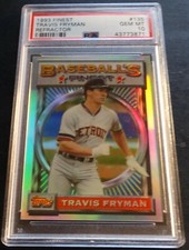 1993 TRAVIS FRYMAN FINEST REFRACTOR #135 PSA 10 TIGERS POP 11 (566)