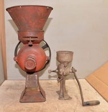 Antique cast iron farm grist grain coffee corn mill grinder collectible tool lot