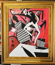 ROCK N ROLL MUSIC BAND ABSTRACT 20X24" OIL PAINTING HOME DECOR ART S113