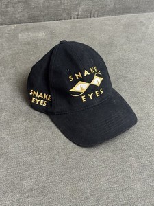 Snake Eyes Strapback Hat Black Embroidered Logo Golf OSFA 100% Cotton