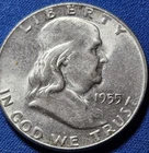 A 1955 Franklin Half Dollar "Bugs Bunny" Gem BRILLIANT UNCIRCULATED Silver