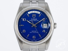 *MUY RARO* Reloj Automático Tudor Prince Día-Fecha Esfera Azul Árabe 76200 con B&P