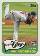 2021 Topps 1965 Redux Baseball Card #T65-7 Ian Anderson Braves Pitcher RC