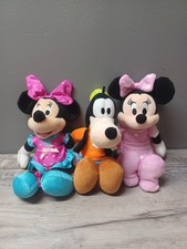Lot of 3 Disney- Minnie, Minnie Hot Pink and Goofy 10inch Plush