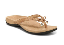 Vionic Bella Toe Post Sandal, Gold Cork NEW