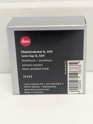 LEICA LENS CAP Q, E49 -19673 - NEW